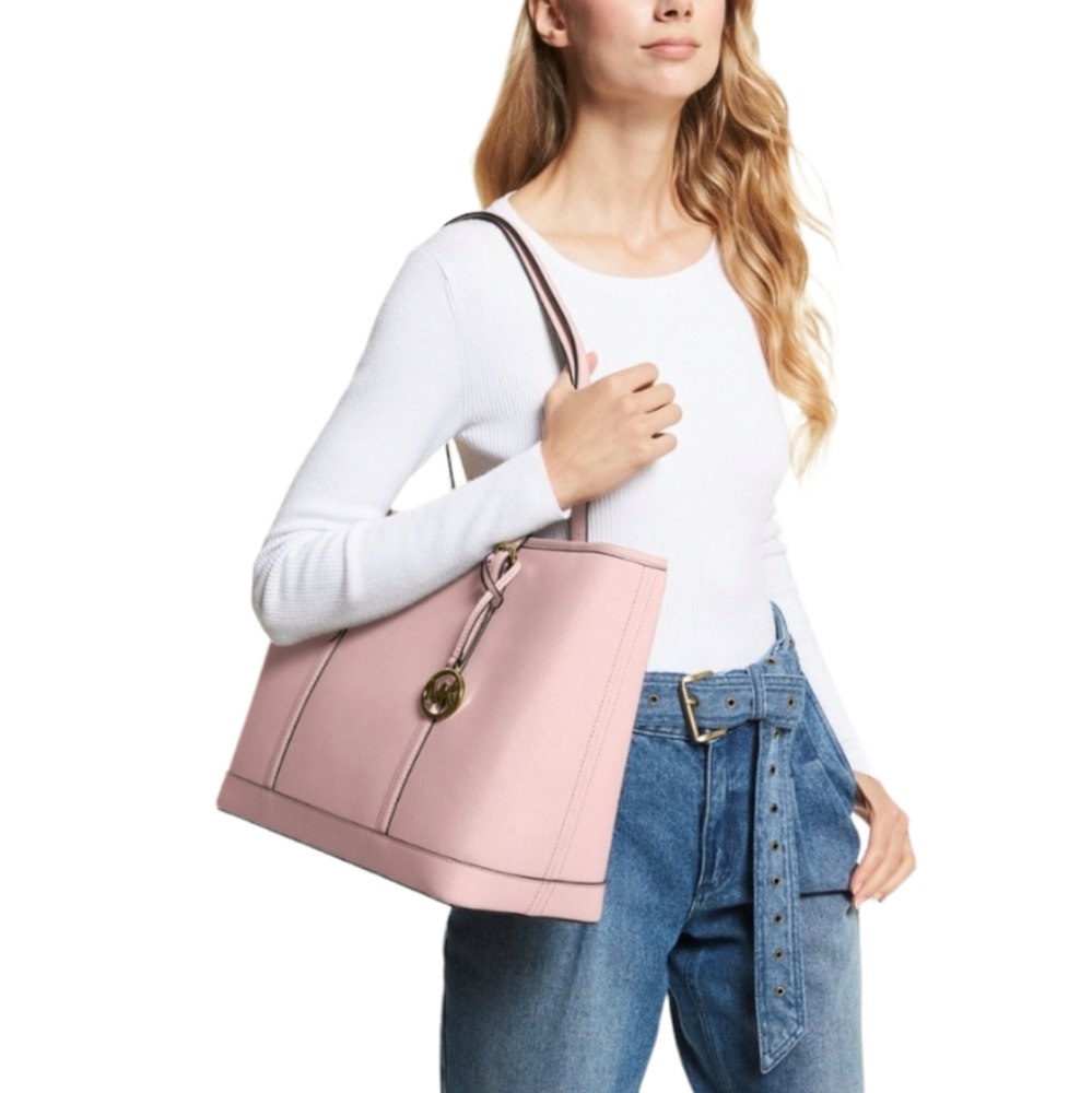 Michael Kors Jet Set Large Pink Shoulder Tote Bag - Picture 9 of 10